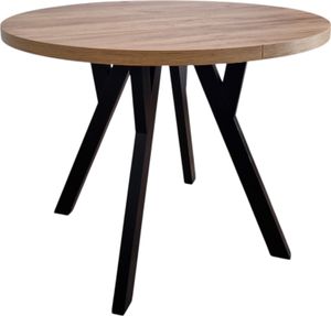 Runder Esstisch Giuseppe 90 cm, Holzoptik Craft Eiche Gold, stabile Buchenholzbeine, modernes Design, eleganter Esszimmertisch für 4 Personen
