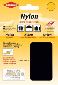 KLEIBER Nylon-Flicken selbstklebend schwarz 2 Stück