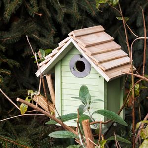 Navaris Vogelhaus aus Holz zum Aufhängen - Nistkasten für Meisen und Singvögel - Vogel Brutkasten - Vogelhäuschen mit geschütztem Einflugloch