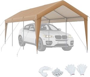 COSTWAY Carport Zeltgarage, Maße: 301 x 600 x 285 cm, tragbares Garagenzelt mit verzinktem Metallrahmen & wetterfester Abdeckung, Autounterstand für PKWs, Boote & große Maschinen für den Außenbereich