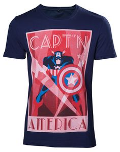 Marvel T-Shirt -L- Captain America, blau