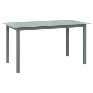 vidaXL Záhradný stôl Light Grey 150x90x74 cm Hliník a sklo