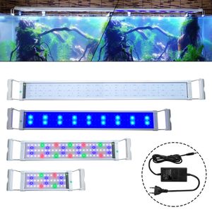 XMTECH 12W Aquarien Beleuchtung RGB+Blau Vollspektralfarbe LED Aquarium Lampe mit Verstellbarer Halterung für 30cm-50cm Aquarium