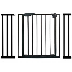 Čierna bezpečnostná bariérová brána na schody a dvere