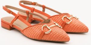 Buonarotti - Slingback Orange Canvas Schnalle - 40 EU - Buonarotti - Slingback Orange Canvas Schnalle - 40 EU -