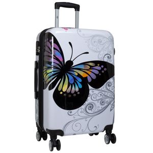 Mittelgroßer Motiv Butterfly Trolley Weißer Schmetterling Koffer 70 Li Bowatex