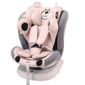 TWT I-SIZE Plus DELUXE PinkBear Kindersitz mit 360 Grad drehbarem Isofix-System-BUF BOOF 0, 36 kg