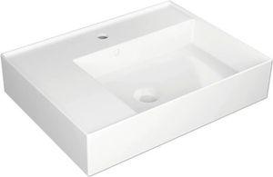 Jungborn Waschtisch QUATTRO Ablage links 61 x 46 cm weiß glänzend