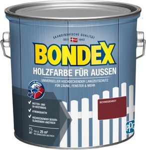Bondex Holzfarbe für Aussen schwedenrot 2,5L Deckfarbe Wetterschutzfarbe