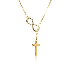 JEWLIX Y-Kette Sterlingsilber vergoldet Kreuz Infinity
