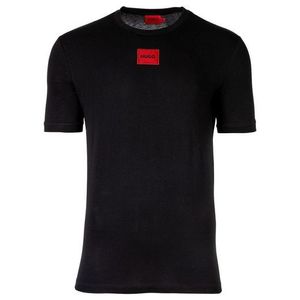 HUGO Herren T-Shirt - Diragolino212 Rundhals, Logo,1/2-Arm, Baumwolle Schwarz M
