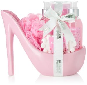 BRUBAKER Cosmetics Luxury Cherry Blossom Beauty Set - 6dílná sada do koupele a sprchy - dárková sada v keramické barvě Stiletto Pink