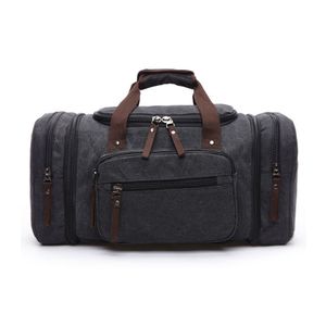 Plátenná cestovná taška, nadrozmerná ručná batožina rozšíriteľná Tote Bag (čierna)
