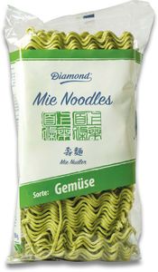 [ 250g ] DIAMOND Mie Noodles mit Gemüsegeschmack / Mie Nudeln mit Gemüsepulver ohne Ei / Wok Nudeln