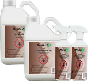 INSIGO 2x5L + 2x500ml Anti Spinnenspray Spinnenmittel Spinnenabwehr gegen Spinnen-Bekämpfung Spinnen vertreiben Schutz Zecken Ungeziefer