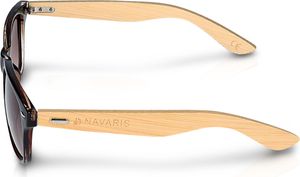 Navaris Holz Sonnenbrille UV400 - Uni Damen und Herren Brille mit Bambus Bügeln - Holzbrille mit Etui - unterschiedliche Farben