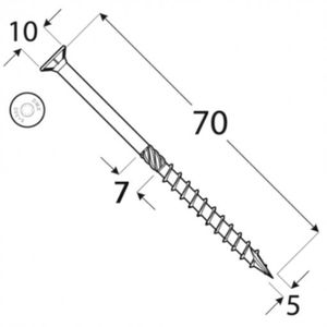 200x wkręty do drewna wkręty do płyt wiórowych 5x70mm wkręty Torx T25 ocynkowane na żółto