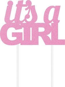 Creative Party - Tortendekoration "It´s A Girl", Glitzer SG27029 (Einheitsgröße) (Pink)