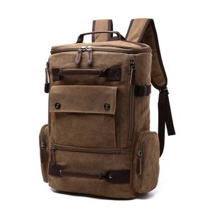 Premium Rucksack für Herren aus Canvas, Fach für Laptop und Notebook (Braun)