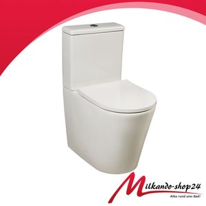 Wc Toilette Stand komplett set mit Spülkasten KERAMIK Inkl. Wc Sitz Spülrandlose
