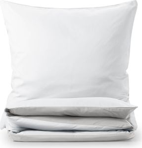 Blumtal Premium Extra Soft Summer Bed Linen Reversible Design 220x240 cm & 2X Pillowcase 40x80 cm - Poszwa na kołdrę z mikrofibry, 3 sztuki, Moonlight Grey/White