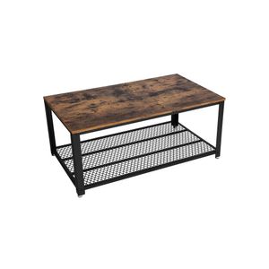 Rootz Coffee Table - Coffee Table With Shelf - Industrial Design - Space-saving - Coffee Furniture - Chipboard - Steel - Vintage Brown-black - 106.2 x 45 x 60.2 cm (W x H x D)