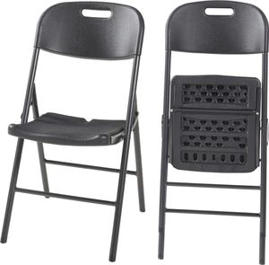 Klappstuhl 'Ljusnarsberg' 2er Set 87x46x53cm Kunststoff Schwarz