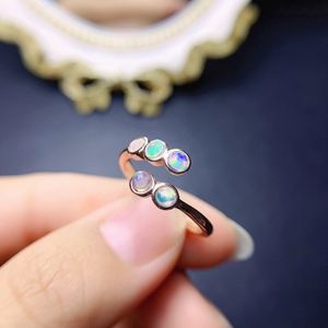 Wunderschöner weiblicher Feueropal-Ring, natürlicher Opal-Verlobungsring