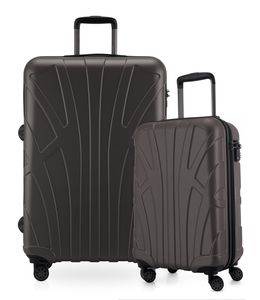 Suitline - 2er Kofferset , Bordgepäck Trolley 55x35x20 cm + großer Reisekoffer, Aufgabegepäck Gurtmaß 158 cm erweiterbar 76 cm,  ABS, TSA, ,Titan