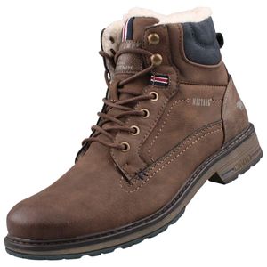 Mustang Herren Stiefelette Schnürboot Warmfutter 4157-607, Größe:45 EU, Farbe:Braun