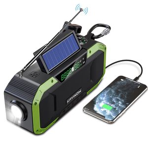 Solar Radio, Notfall Radio Hand Kurbel AM FM Wetter Radio LED Licht USB Ladegerät Outdoor 5000mAh Wiederaufladbare Powerbank