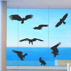 Warnvögel Fenster Aufkleber Fensterbild Adler Farbe dunkelgrau , Größe 25 cm