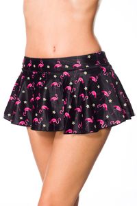 Belsira Damen Baderöckchen Baderock Bademode, Größe:2XL, Farbe:schwarz/rosa