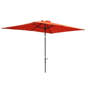 Angel Living 300x200cm Sonnenschirm aus Aluminium mit Kurbel und Neigung für Gartenterrasse,mit UV-Schutz 40+ Terrakotta