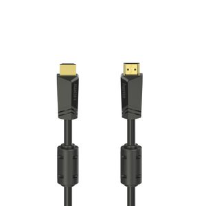 Kabel HAMA High-Speed, męski HDMI - męski HDMI, 4K, 18 GB/s, Ethernet, 10 m, Posl. złącza, 2 filtry, kolor czarny
