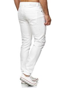 Red Bridge Herren Jeans Hose Slim-Fit Röhrenjeans Denim Destroyed Weiß W32L32