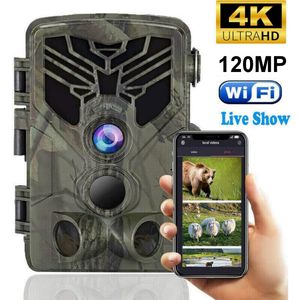 120MP WLAN Wildkamera WiFi 830 Pro Unsichtbare 44 Schwarz LED 4K Video Jagdkamera Überwachungskamera SUNTEK