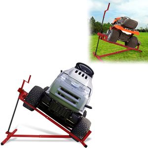 YARDIN Zvedací zařízení pro traktůrek na trávu Manévrovací zvedák pro traktůrek na trávu pro sekačky s pojezdem a zahradní traktory, zvedák pro sekačky s pojezdem, nosnost 400 kg Ocelová červená barva