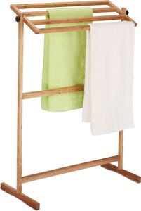 relaxdays wieszak na ręczniki stojący orzech