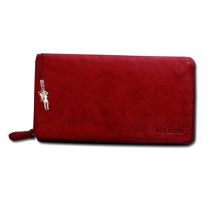 Old River Kožená dámska peňaženka červenej farby 19x4,5x11,5cm OPD410R