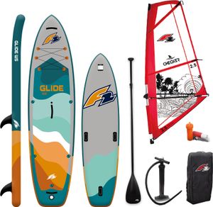 F2 Set Glide SUP 10'2" mit Windsurfsegel Checker 2qm
