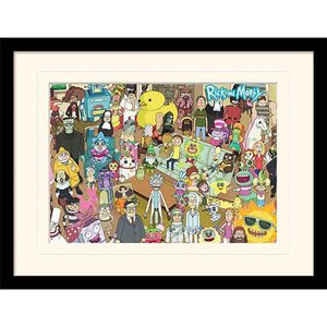 Pyramid International Rick and Morty Collector Print Poster im Rahmen Total Rickall (white background)