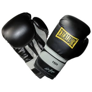 MAXXUS Excalibur Workout Boxhandschuhe - 10 Oz, Klettverschluss, Kunstleder, Schwarz- Kickboxhandschuhe, Punchinghandschuhe, Handschuhe für Boxen, Kickboxen, MMA, Kampfsport, Boxsack Training