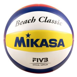 Mikasa Volleyball BV1.550C Beach-Mini-Volleyball weiß blau gelb Gr 1