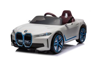 BMW i4 Kinderauto Elektroauto mit Lizenz 2x30W 12V 7Ah Kinderauto Kinderfahrzeug Weiß
