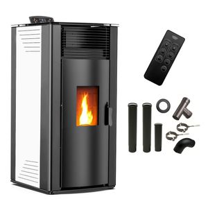 Vzduchová kamna na pelety Anita 15 kW Sannover White + sada pro připojení komína