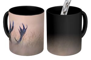 MuchoWow® Magický hrnček Magické parohy - jeleň - tráva - príroda 350 ml Hrnček na zmenu farby Nápad na darček - Magický hrnček - Foto hrnček - Keramické hrnčeky - Obrázky - Hrnček na kávu - Hrnček na pitie - Hrnčeky na kávu