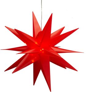 LED Stern 3D Leuchtstern hängend Timer innen außen Weihnachtsstern Deko 35 cm