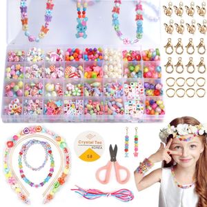 Perlen zum auffädeln, DIY Armbänder Selber Machen Kinder, Geburtstagsgeschenk Perlenschmuck Schmuck Machen Zubehör Kit für Mädchen