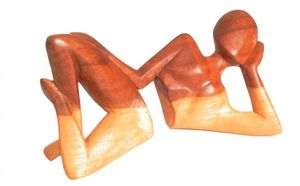 Abstrakte Schnitzerei aus Waru Lot - Holz-Skulptur 15 cm